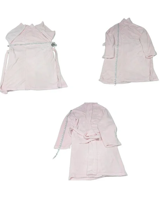 Hotel Collection Pink Plush Fleece Robe One Size Belted Bathrobe w/ Pockets - Picture 6 of 6